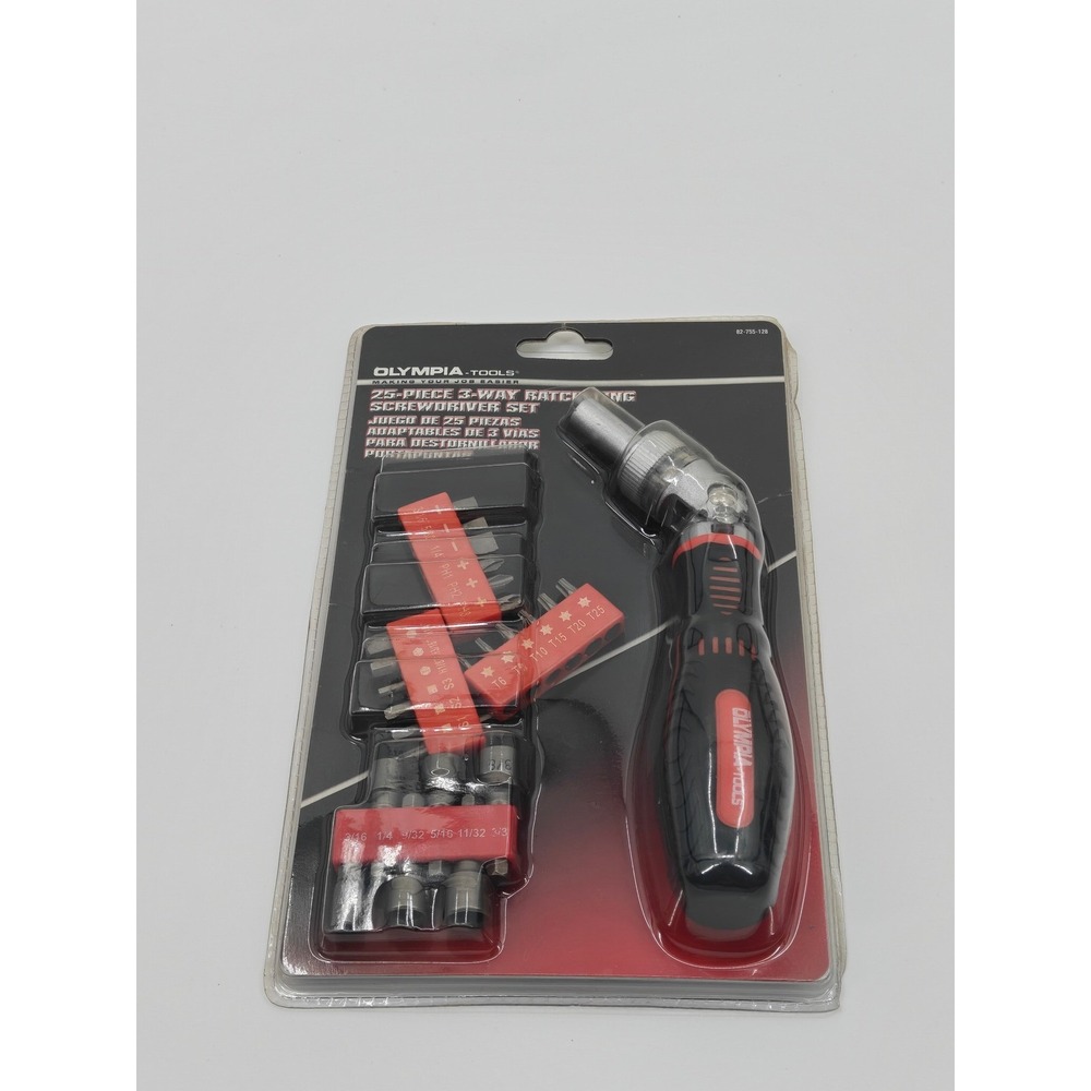Olympia Tools 25 Piece 3-Way Ratcheting Screwdriver Set 82-755-128 Nut Drivers